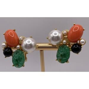 VTG Kenneth J Lane earrings Clip on Elegant Academia Core Go With Anything Color